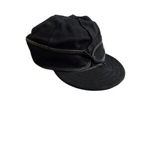 Stormy Kromer Cap Stormcloud Brewing Mens 7 3/4 Black Wool Ear Flaps Excellent